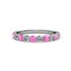 2 - Clara 3.00 mm Pink Sapphire and Lab Grown Diamond 10 Stone Wedding Band 