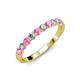 3 - Clara 3.00 mm Pink Sapphire and Lab Grown Diamond 10 Stone Wedding Band 
