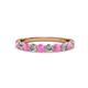 2 - Clara 3.00 mm Pink Sapphire and Lab Grown Diamond 10 Stone Wedding Band 