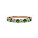 2 - Clara 3.00 mm Green Garnet and Lab Grown Diamond 10 Stone Wedding Band 