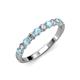 3 - Clara 3.00 mm Aquamarine and Lab Grown Diamond 10 Stone Wedding Band 