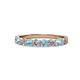 1 - Clara 3.00 mm Aquamarine and Lab Grown Diamond 10 Stone Wedding Band 