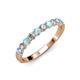 3 - Clara 3.00 mm Aquamarine and Lab Grown Diamond 10 Stone Wedding Band 