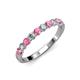 3 - Clara 3.00 mm Pink Tourmaline and Lab Grown Diamond 10 Stone Wedding Band 