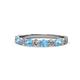 1 - Clara 3.00 mm Blue Topaz and Lab Grown Diamond 10 Stone Wedding Band 