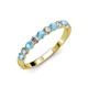 3 - Clara 3.00 mm Blue Topaz and Lab Grown Diamond 10 Stone Wedding Band 