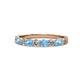1 - Clara 3.00 mm Blue Topaz and Lab Grown Diamond 10 Stone Wedding Band 