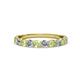 2 - Clara 3.00 mm Peridot and Lab Grown Diamond 10 Stone Wedding Band 