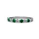 1 - Clara 3.00 mm Emerald and Lab Grown Diamond 10 Stone Wedding Band 