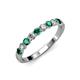 3 - Clara 3.00 mm Emerald and Lab Grown Diamond 10 Stone Wedding Band 