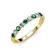 3 - Clara 3.00 mm Emerald and Lab Grown Diamond 10 Stone Wedding Band 