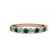 2 - Clara 3.00 mm Emerald and Lab Grown Diamond 10 Stone Wedding Band 