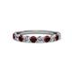 2 - Clara 3.00 mm Red Garnet and Lab Grown Diamond 10 Stone Wedding Band 