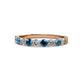 1 - Clara 3.00 mm Blue Diamond and Lab Grown Diamond 10 Stone Wedding Band 
