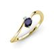 3 - Lucie Bold Oval Cut Blue Sapphire and Round Aquamarine 2 Stone Promise Ring 