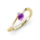 3 - Lucie Bold Oval Cut Amethyst and Round Aquamarine 2 Stone Promise Ring 