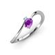 3 - Lucie Bold Oval Cut Amethyst and Round Aquamarine 2 Stone Promise Ring 