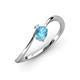 3 - Lucie Bold Oval Cut Blue Topaz and Round Aquamarine 2 Stone Promise Ring 