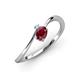 3 - Lucie Bold Oval Cut Ruby and Round Aquamarine 2 Stone Promise Ring 