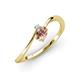 3 - Lucie Bold Oval Cut Morganite and Round Aquamarine 2 Stone Promise Ring 