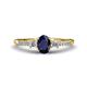 1 - Arista Classic Oval Cut Blue Sapphire and Round Diamond Three Stone Engagement Ring 