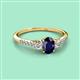 2 - Arista Classic Oval Cut Blue Sapphire and Round Diamond Three Stone Engagement Ring 