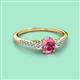 2 - Arista Classic Oval Cut Pink Tourmaline and Round Diamond Three Stone Engagement Ring 