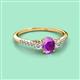 2 - Arista Classic Oval Cut Amethyst and Round Diamond Three Stone Engagement Ring 