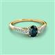 2 - Arista Classic Oval Cut London Blue Topaz and Round Diamond Three Stone Engagement Ring 