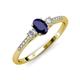3 - Arista Classic Oval Cut Blue Sapphire and Round Diamond Three Stone Engagement Ring 
