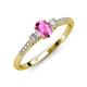 3 - Arista Classic Oval Cut Pink Sapphire and Round Diamond Three Stone Engagement Ring 