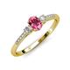 3 - Arista Classic Oval Cut Pink Tourmaline and Round Diamond Three Stone Engagement Ring 