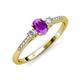 3 - Arista Classic Oval Cut Amethyst and Round Diamond Three Stone Engagement Ring 