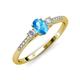 3 - Arista Classic Oval Cut Blue Topaz and Round Diamond Three Stone Engagement Ring 