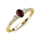 3 - Arista Classic Oval Cut Red Garnet and Round Diamond Three Stone Engagement Ring 