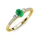 3 - Arista Classic Oval Cut Emerald and Round Diamond Three Stone Engagement Ring 