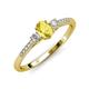 3 - Arista Classic Oval Cut Yellow Sapphire and Round Diamond Three Stone Engagement Ring 