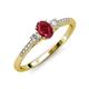 3 - Arista Classic Oval Cut Ruby and Round Diamond Three Stone Engagement Ring 