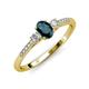 3 - Arista Classic Oval Cut London Blue Topaz and Round Diamond Three Stone Engagement Ring 