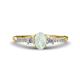 1 - Arista Classic Oval Cut Opal and Round Diamond Three Stone Engagement Ring 