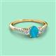 2 - Arista Classic Oval Cut Turquoise and Round Diamond Three Stone Engagement Ring 