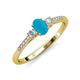 3 - Arista Classic Oval Cut Turquoise and Round Diamond Three Stone Engagement Ring 