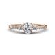 1 - Arista Classic Oval Cut Forever Brilliant Moissanite and Round Diamond Three Stone Engagement Ring 
