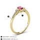 4 - Arista Classic Oval Cut Pink Tourmaline and Round Diamond Three Stone Engagement Ring 