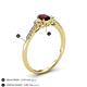 4 - Arista Classic Oval Cut Red Garnet and Round Diamond Three Stone Engagement Ring 