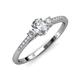 3 - Arista Classic Oval Cut Forever One Moissanite and Round Diamond Three Stone Engagement Ring 