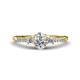 1 - Arista Classic Oval Cut Forever One Moissanite and Round Diamond Three Stone Engagement Ring 