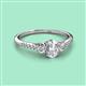 2 - Arista Classic Oval Cut Forever One Moissanite and Round Diamond Three Stone Engagement Ring 