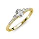 3 - Arista Classic Oval Cut Forever Brilliant Moissanite and Round Diamond Three Stone Engagement Ring 