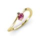 3 - Lucie Bold Oval Cut Pink Tourmaline and Round Black Diamond 2 Stone Promise Ring 